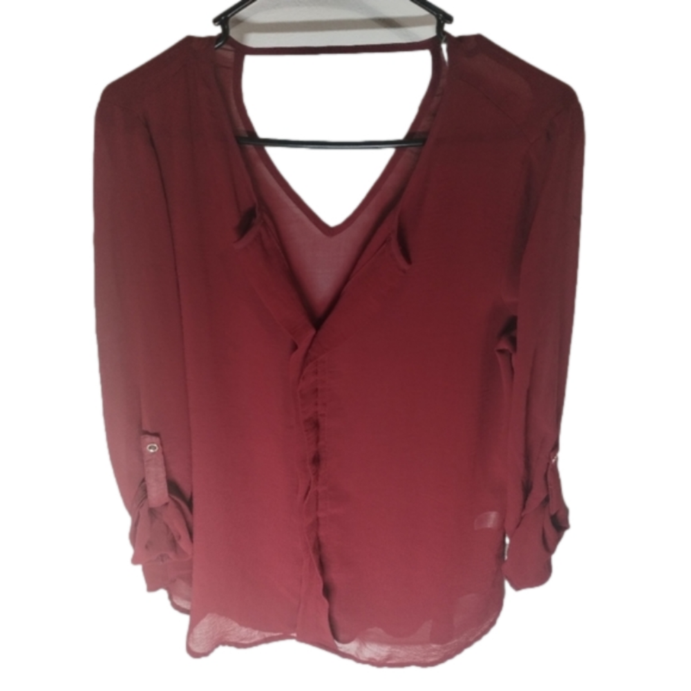 Women's Large Charlotte Russe Red Long Sleeve Top